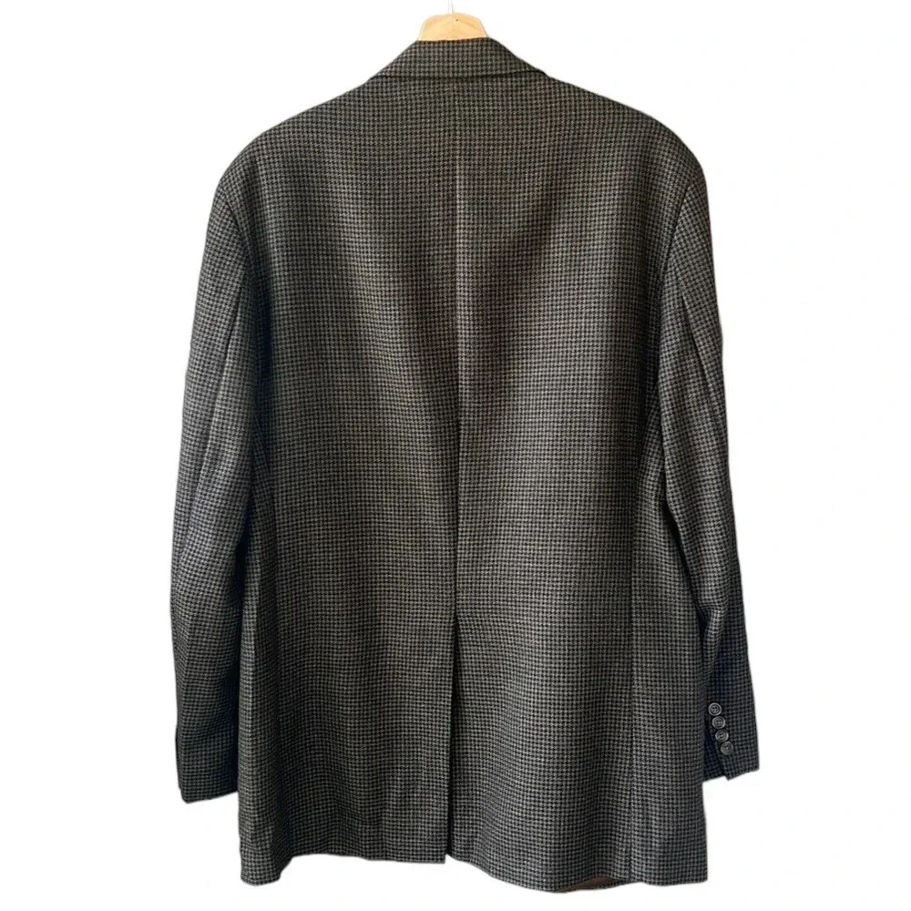 Polo University by Ralph Lauren 100% Wool Gingham Classic Black Brown Blazer 42